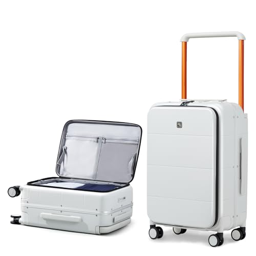 Hanke Top Opening 24 Inch Checked Luggage, Aluminum Frame Medium Suitcase