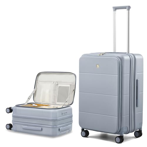 Hanke Expandable Medium Checked Luggage, 24 Inch Top Opening Suitcase